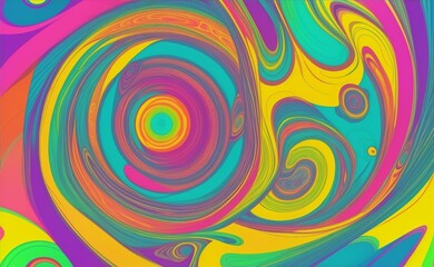 abstract loop color geometrical background with lines,circle from AI Generative