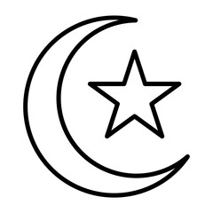 Fototapeta premium Muslim Icon Set in Line Style