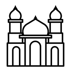 Muslim Icon Set in Line Style