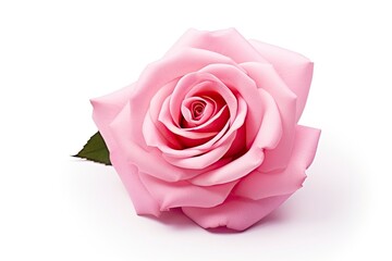 Pink rose isolated on white background.