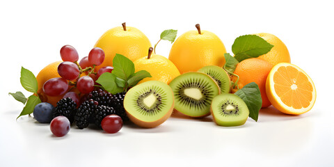 mix fruit isolated on white background