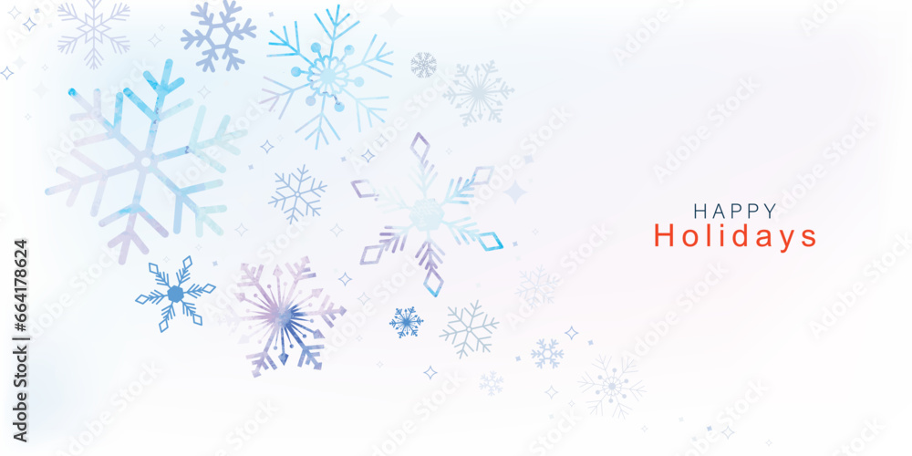 Wall mural happy holidays, season's greetings and new year vector template with christmas element decoration