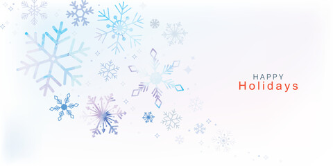 Happy Holidays, season's greetings and new year vector template with Christmas element decoration