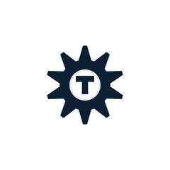 techno gear logo design illustration.