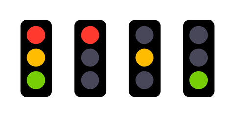 Set of Vector Traffic Light Illustrations
