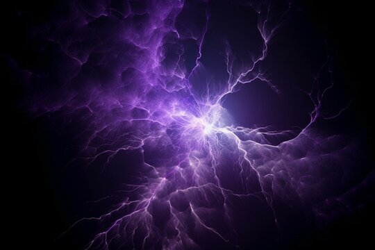 A vibrant electrical discharge with a purple hue. Generative AI