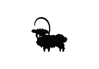 Fotobehang minimal style Angora Goat icon illustration design © samia