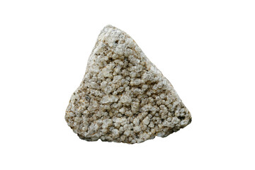 Raw calcite rock stone isolated on white background.