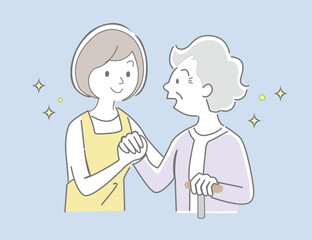 parent and child, caring for the elderly,