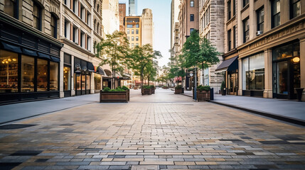 New York City Old SoHo Downtown Paving Stone Street