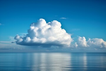 One lone cloud drifting across the azure horizon. Generative AI