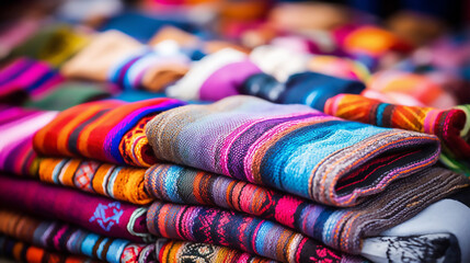 Beautiful Peruvian Traditional Colorful Native Handicraft - obrazy, fototapety, plakaty