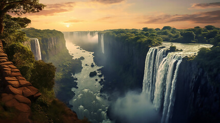 Amazing Victoria Falls Africa - obrazy, fototapety, plakaty
