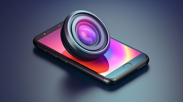 Camera Phone Lens Mobile 3D Icon