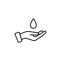 Hand flat icon. One spa high quality outline symbol for web design or mobile app. Beauty thin line sign for design logo, visiting card, etc Massage logo outline