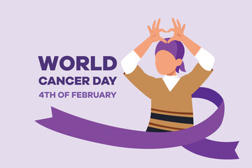 World Cancer Day concept. Colored flat vector illustration isolated.