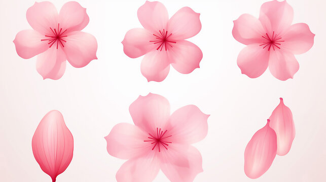 Cute Beauty Pink Sakura Petals Set