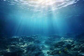 Fototapeta na wymiar serene ocean background below surface. Generative AI