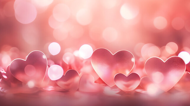 Fototapeta Amazing Pink Heart Bokeh Background Photo Abstract Holiday