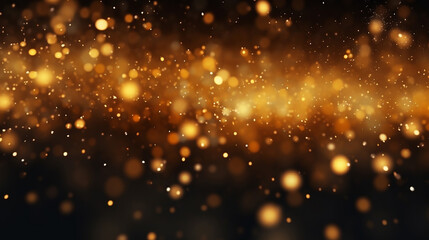 Beautiful Abstract Gold Blurry Bokeh Background with Lights - obrazy, fototapety, plakaty