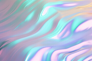 Obraz premium Graphic resources. Silver colorful holographic texture foil background with copy space. Colorful wavy pattern with texture