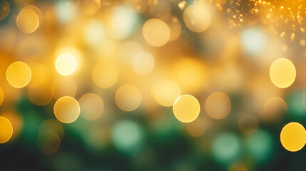 Obraz premium Fantastic Christmas Tree Bokeh Light in Green Yellow Golden
