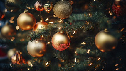 Obraz na płótnie Canvas Beautiful Christmas Tree Close Up