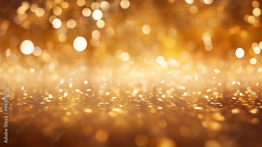 Wall mural gold light shiny bokeh abstract blur background