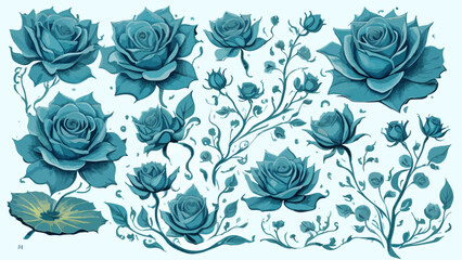 Romantic Roses Card: Hand-Drawn Vector Illustration