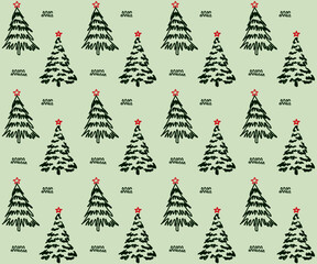 Christmas tree seamless pattern background. vector.