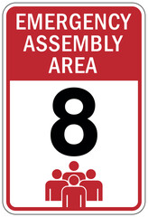 Emergency evacuation assembly area sign