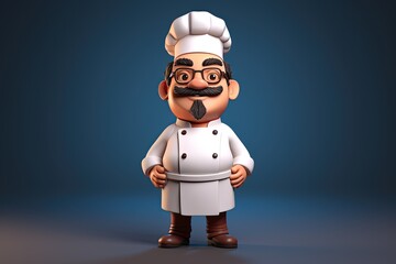 3D Cartoon Chef on transparent background