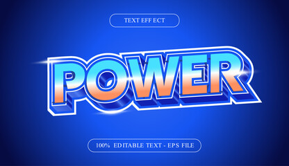 Power editable 3d text effect