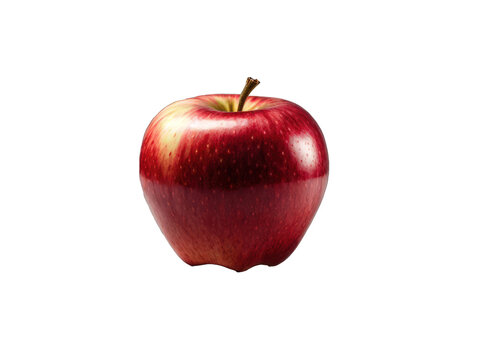 red apple isolated on transparent background.
