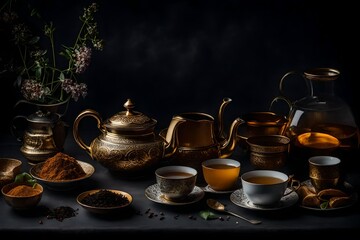 Obraz na płótnie Canvas teapot and cups