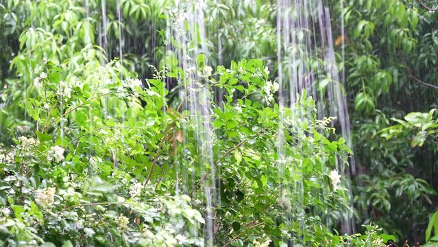 The atmosphere is raining.
