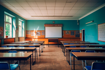 Empty classroom in a university or school