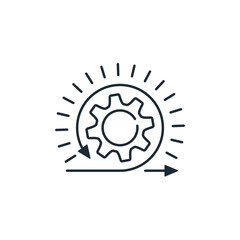 Integration process. Vector linear icon isolated on white background.