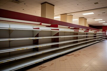 Empty grocery store shelves