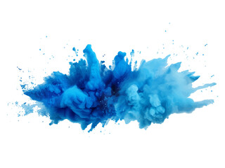 
blue vibrant rainbow Holi paint color powder explosion with bright colors isolated white background.	
