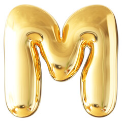 Gold Letter M Font Bubble