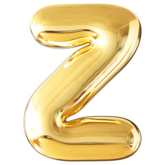 Gold Letter Z Font Bubble
