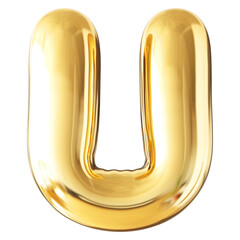 Gold Letter U Font Bubble