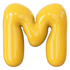 Yellow Letter M Font Bubble