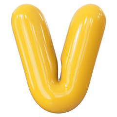 Yellow Letter V Font Bubble