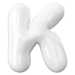 White Letter K Font Bubble