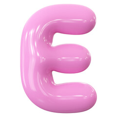 Pink Letter E Font Bubble