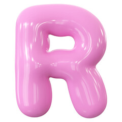 Pink Letter R Font Bubble