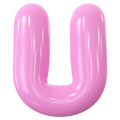 Pink Letter U Font Bubble