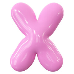Pink Letter X Font Bubble